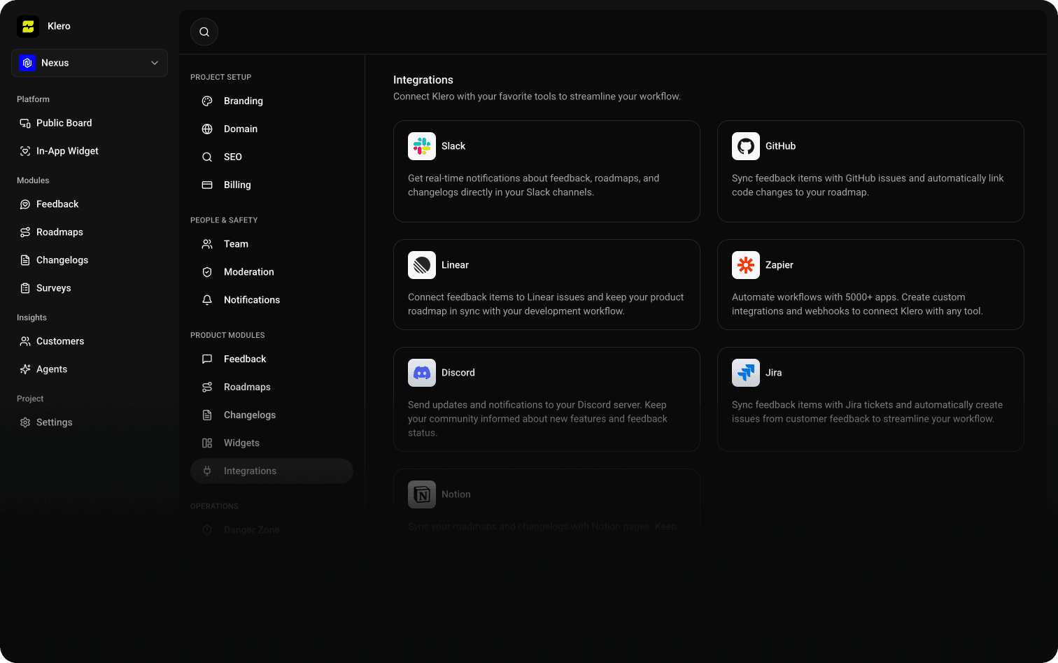 Klero integrations